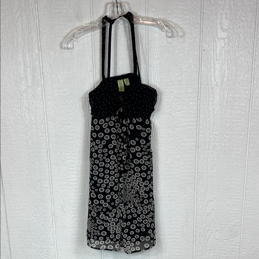 Black and White Women's Sleepwear Dress